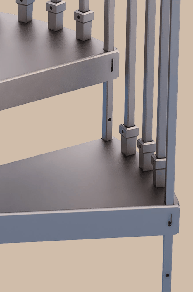 Wired lighting package for spiral staircase treads