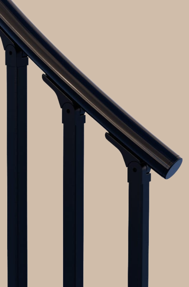 1-1/4" round profile handrail for spiral staircase