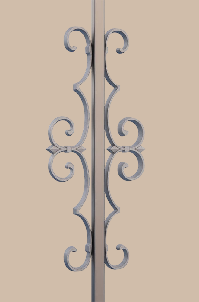 Large scroll castings spindle accessory for spiral staircase