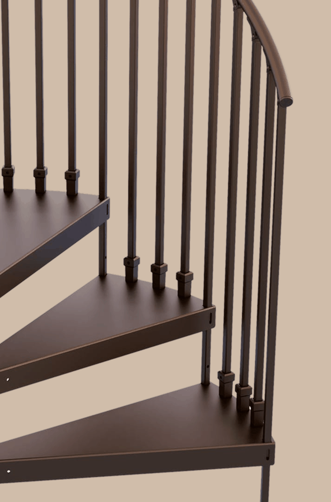 Spiral staircase finish in oil rubbed bronze