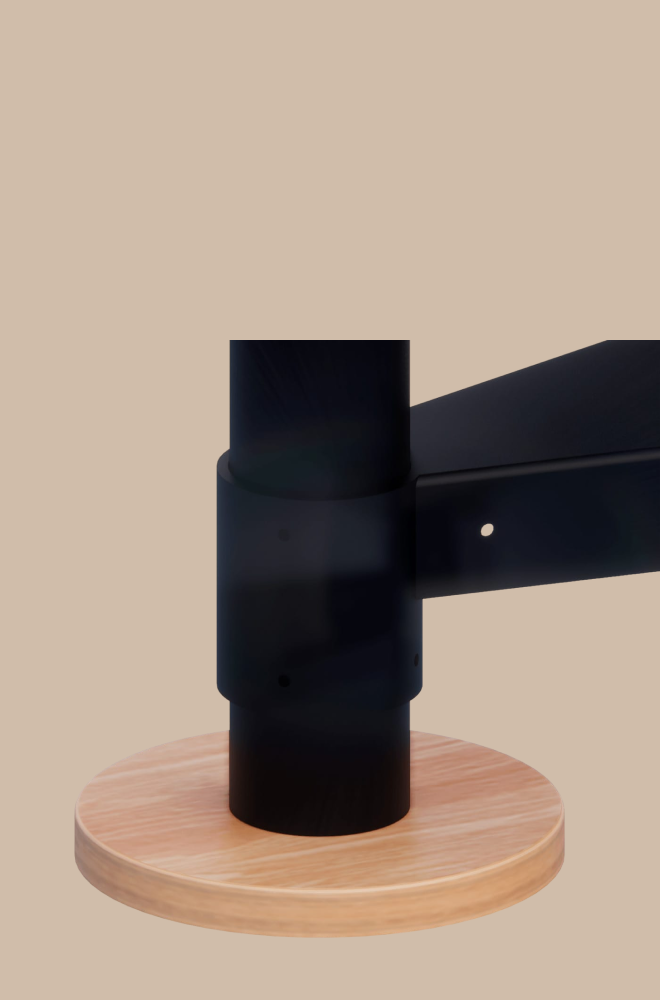 Wood center pole base plate cover for spiral staircase